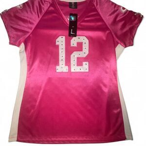 New 2010s NFL Green Bay Packers Aaron Rodgers #12 Bedazzled Pink Jersey